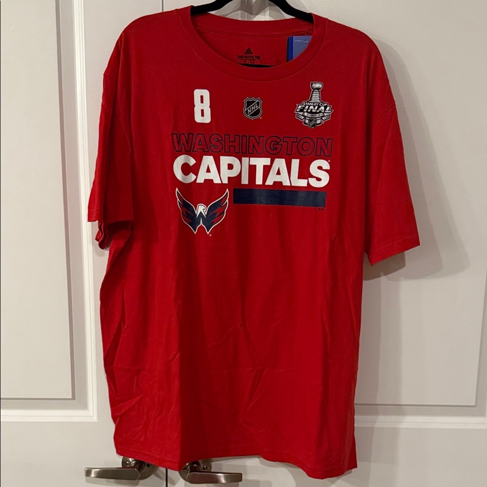NWT Adidas Red Go-To Tee Washington Capitals Ovechkin Stanley Cup Finals size XL